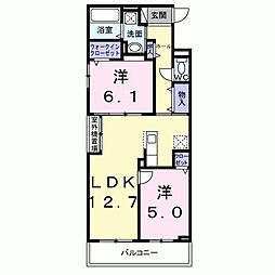 ベルアージュ 2LDKの間取図画像