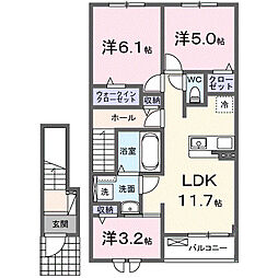 メゾン シュシュ 3LDKの間取図画像
