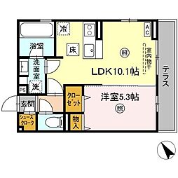 ラヴィエベル 1LDKの間取図画像