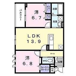 メゾン・ド・サンジュール 2LDKの間取図画像
