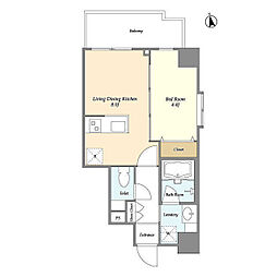 CHARMANTLUMIERE 1LDKの間取図画像
