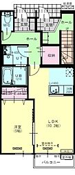 パパローナ 1LDKの間取図画像