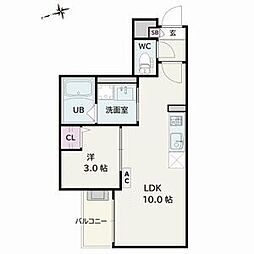 Jack hachiman II 1LDKの間取図画像