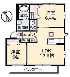 シャーメゾンTomorrowC 2LDKの間取図画像