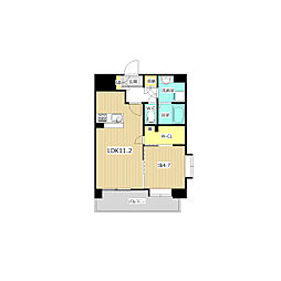 LIBTH・千葉城 1LDKの間取図画像