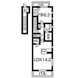 アルカディア 1LDKの間取図画像