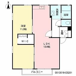 フレグランスひろせC棟 1LDKの間取図画像
