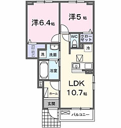 グランツII 2LDKの間取図画像