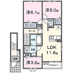グランツII 3LDKの間取図画像