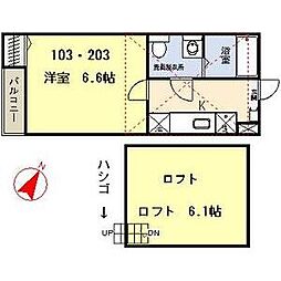 フォレスタ 1Kの間取図画像