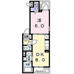 レジデンス マイ 1LDKの間取図画像