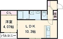 GRAND COURT 01 1LDKの間取図画像