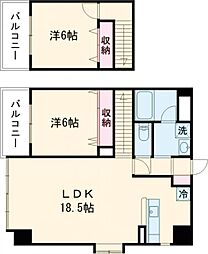 サムティ熊本駅南 2LDKの間取図画像