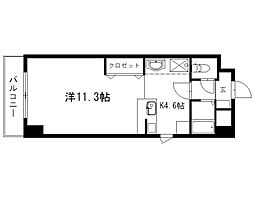 グランメール21 ワンルームの間取図画像