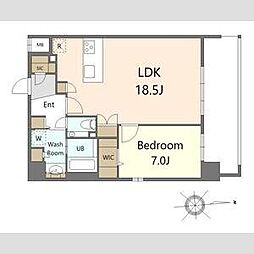 S-RESIDENCE大手門awesome 1LDKの間取図画像