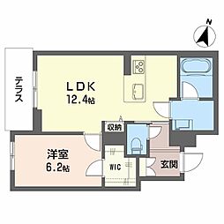 シャーメゾン笹和 1LDKの間取図画像