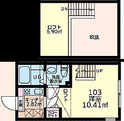 ゼクス鶴ヶ峰 1Kの間取図画像