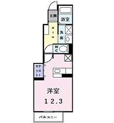 ヴィラミニョン ワンルームの間取図画像