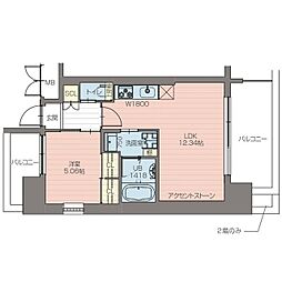 プレジオ阿波座 1LDKの間取図画像