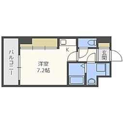 トレヴァンス梅田 ワンルームの間取図画像