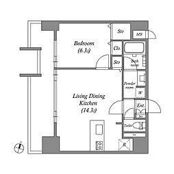 ファーストレジデンス栄 1LDKの間取図画像
