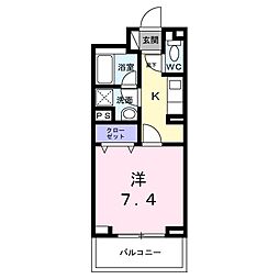 中宮町マンション(027390401) 1Kの間取図画像