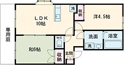 シャトレーヴェールA棟 2LDKの間取図画像