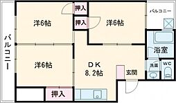 クレール北日吉 3DKの間取図画像
