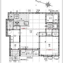 リーブルファイン下之一色町III 2号棟 1LDKの間取図画像