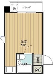 キャッスル金園 ワンルームの間取図画像