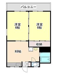 BELLAPARTMENT6 2DKの間取図画像