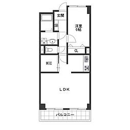 ソシア楠乃木 1LDKの間取図画像