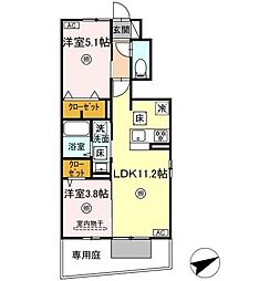 D-ROOM N.T 2LDKの間取図画像