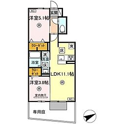 D-ROOM N.T 2LDKの間取図画像