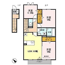 ヒルズ・若松町3 3LDKの間取図画像