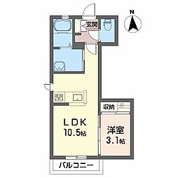 シャーメゾンウィー2 1LDKの間取図画像