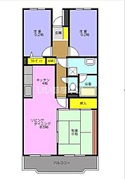 プリサヴェール 3LDKの間取図画像