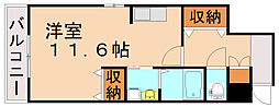 プレジール 1Kの間取図画像