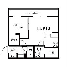 札幌市北区新琴似十条1丁目マンション 1LDKの間取図画像