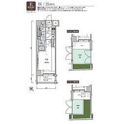 リヴシティ武蔵野ミュジオ 1Kの間取図画像