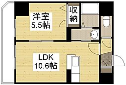 リーベンルミエール 1LDKの間取図画像