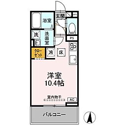 Grace Sea ワンルームの間取図画像