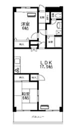 サンプラザ湘南 2LDKの間取図画像