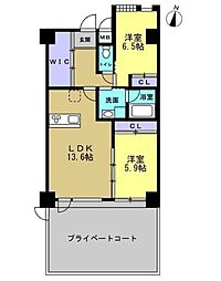 トレステーラ住吉町 2LDKの間取図画像