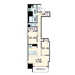 アーバネックス堺筋本町 2LDKの間取図画像