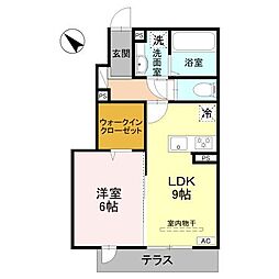 Σresidence歌川町 B棟 1LDKの間取図画像