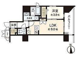 シーズンフラッツ仙台鉄砲町 1LDKの間取図画像