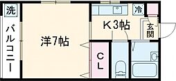 メゾンパルス 1Kの間取図画像