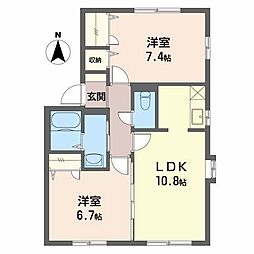 サン・アベニューA棟 2LDKの間取図画像