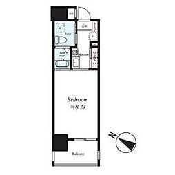 サヴォイオーサーズプレイス 1Kの間取図画像